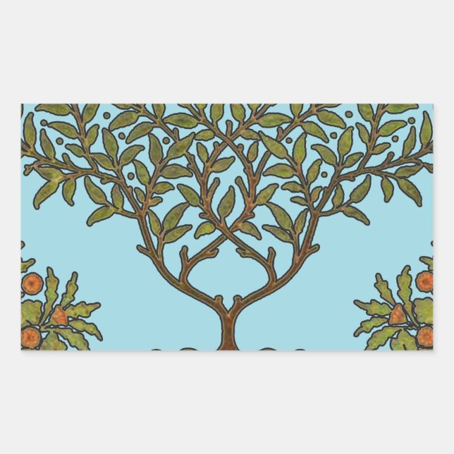 Sticker Rectangulaire William Morris Tree Frieze Fond d'écran floral (Devant)