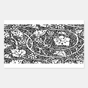 Sticker Rectangulaire William Morris Vin de raisin noir blanc
