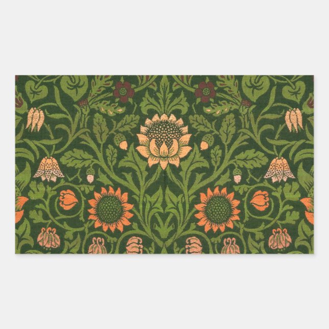 Sticker Rectangulaire William Morris Violet et Columbine Art Rug (Devant)