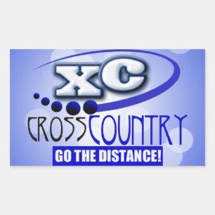STICKER RECTANGULAIRE XC CROSS PAYS ALLER À LA DISTANCE