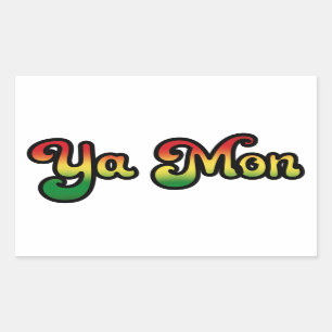 Sticker Rectangulaire Ya Mon Jamaica Slang Funny Jamaican Phrase T-Shirt