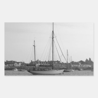 Sticker Rectangulaire Yacht en bois classique