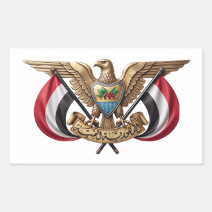 Sticker Rectangulaire Yémen pays manteau armoiries symbole emblème drape