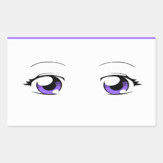 Sticker Rectangulaire Yeux Fille Anime Couleur Personnalisée