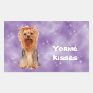 Sticker Rectangulaire Yorkshire Terrier - Yorkie Kisses