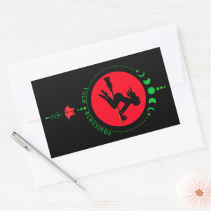 Sticker Rectangulaire Yule Blessing, lune de sorcières