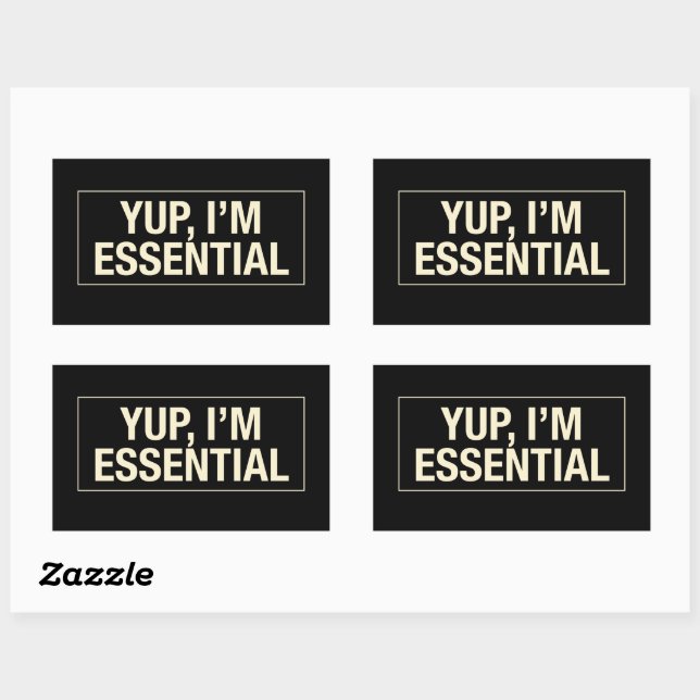 Sticker Rectangulaire Yup Im Essentiel (Feuille)