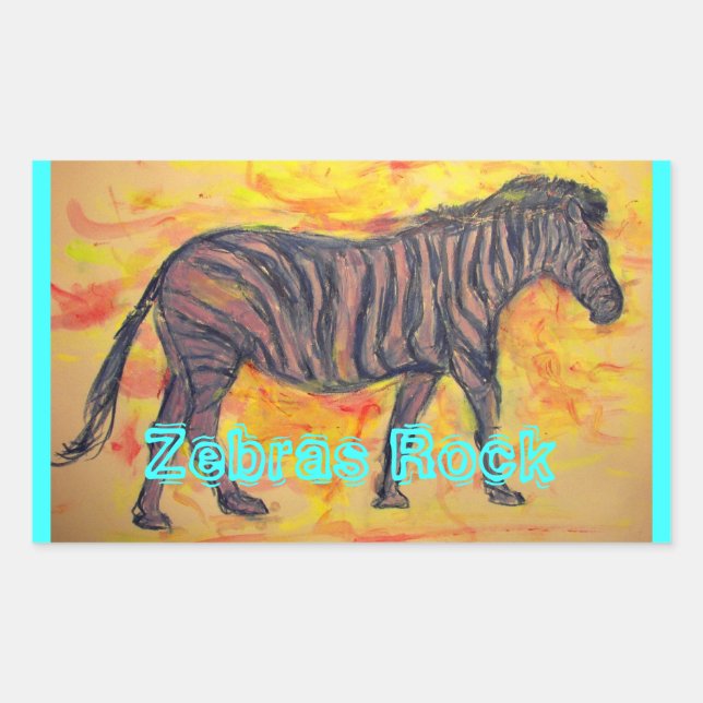 Sticker Rectangulaire Zebras Rock (Devant)