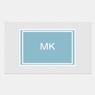 Sticker Rectangulaire Zigzag gris simple