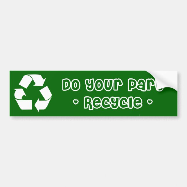 Sticker: Recycle Do Your Part Bumper Sticker (Front)