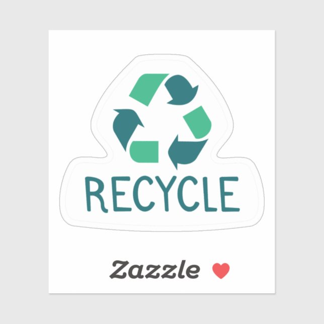 Sticker Recycler l'étiquette de forme personnalisée (Feuille)