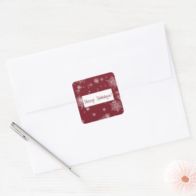 Sticker Red Christmas Snowflakes (Enveloppe)