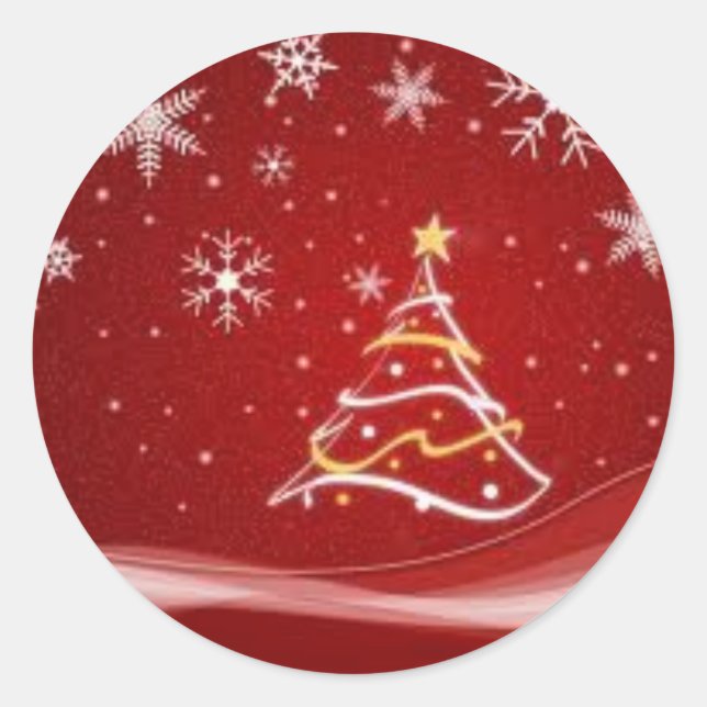 Sticker Red Christmas Tree (Devant)