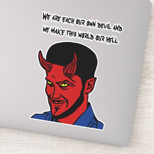 Sticker Red Devil Demon Man Lucifer Hell cite Art (Détail)