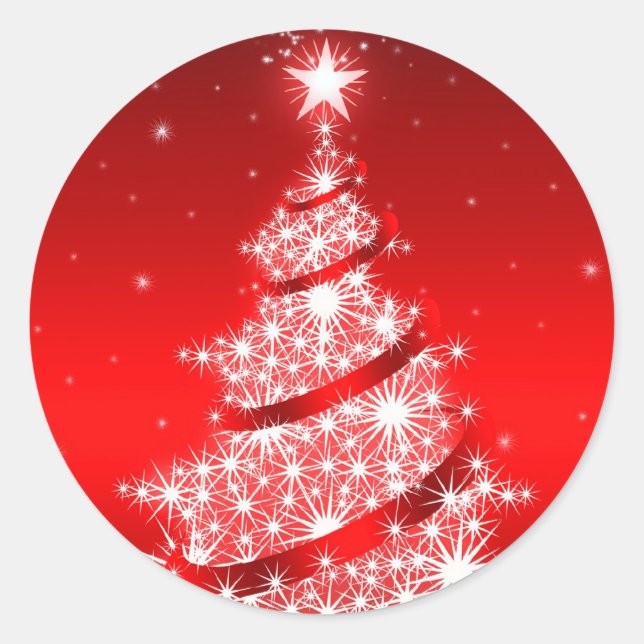 Sticker Red Elegant Christmas Tree (Devant)