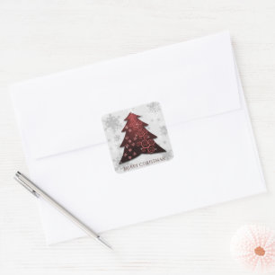 Sticker Red Festive Christmas Tree