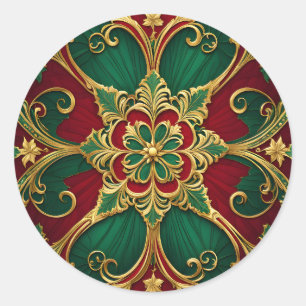 Sticker Red Green Christmas