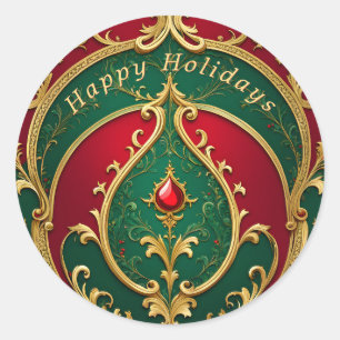 Sticker Red Green Gold Christmas