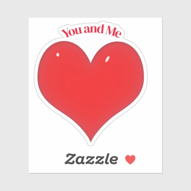 Sticker Red Heart Valentine's Day (Feuille)