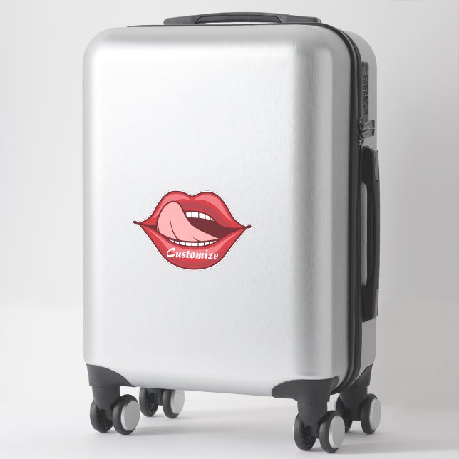 Sticker Red Lips Open Mouth Thunder_Cove (Sur valise)