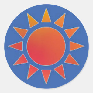 Sticker Red Orange Sun