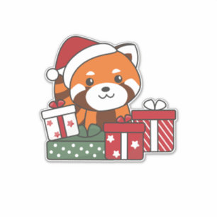 Sticker Red Panda cadeau de Noël hiver Red Pandas