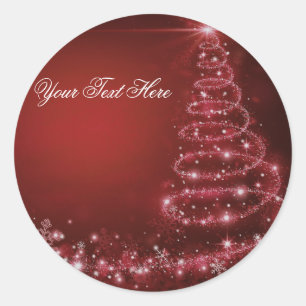 Sticker Red Sparkle Christmas Tree