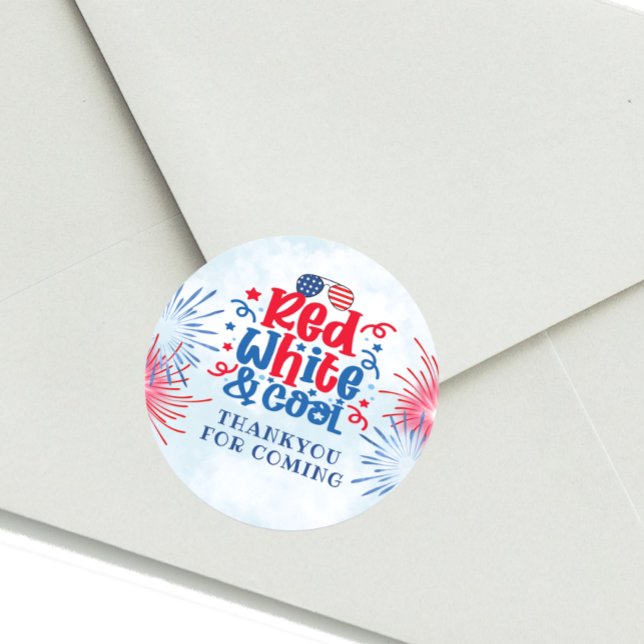 Sticker Red White & Cool Thankyou Party (Créateur téléchargé)