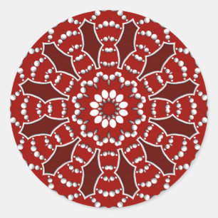 Sticker Red&White Flower Burst