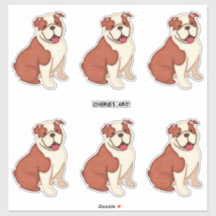 Sticker Regarde les Chiens à six sur une feuille