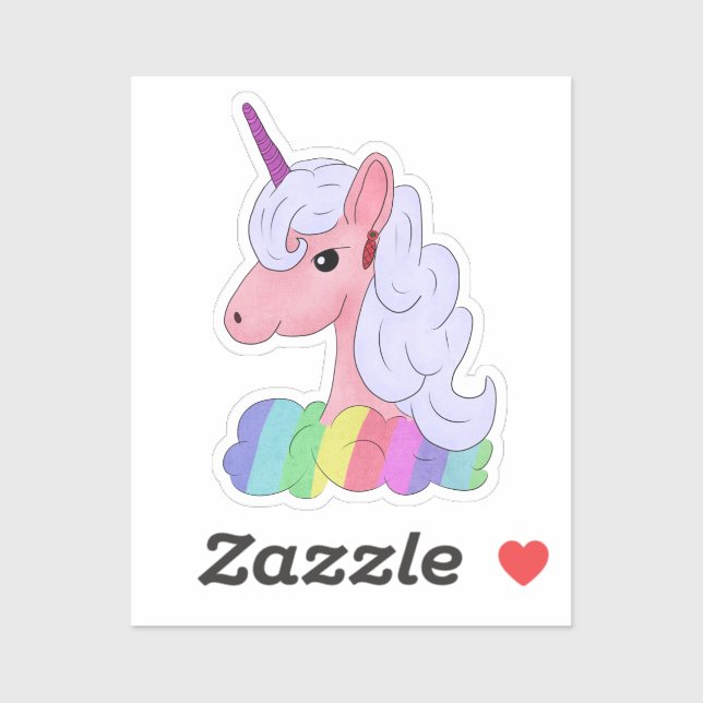 Sticker Regeneinhorn (Feuille)