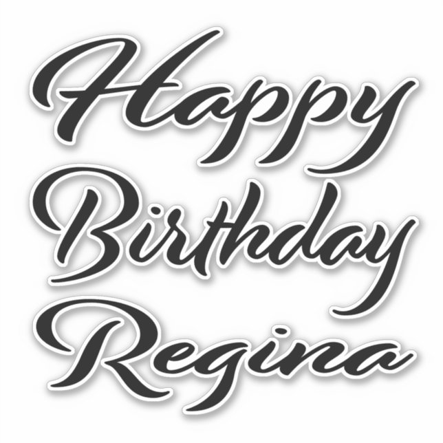 Sticker Regina Nom Prénom Anniversaire de l'autocollant no (Devant)