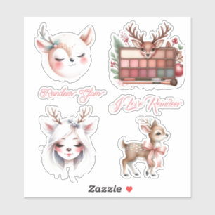 Sticker Reindeer Beauty Glam Noël