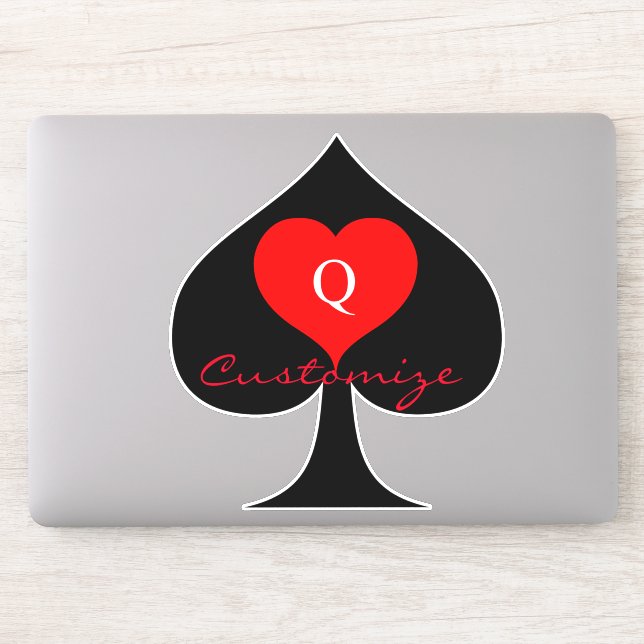 Sticker Reine noire des pique Coeur rouge Thunder_Cove (Ordinateur)