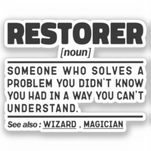Sticker Réinitialiseur Noun Définition Geek travailleur qu