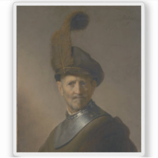 Sticker Rembrandt - Un vieil homme en costume militaire