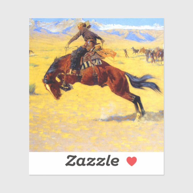 Sticker Remington Old West Horse et Cowboy (Feuille)
