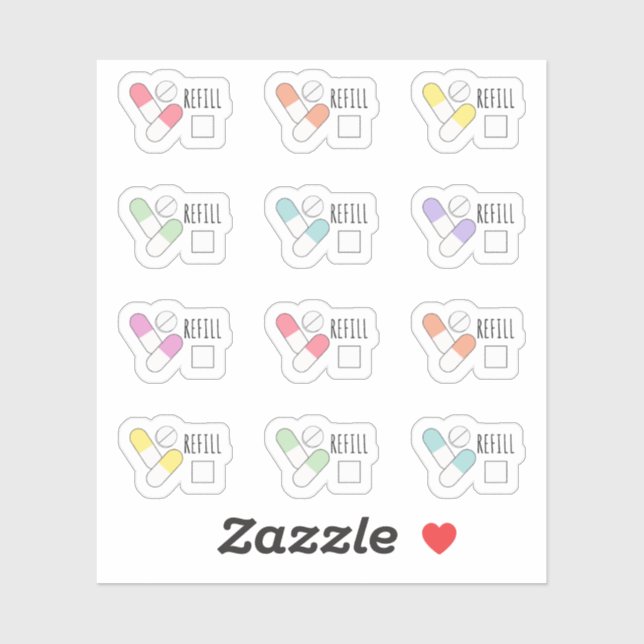 Sticker Remplir le rappel de médicaments Médicale Pill Tra (Feuille)