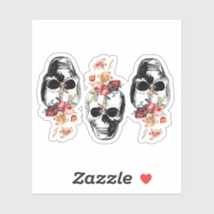 Sticker Renaissance - Les crânes fleurissent
