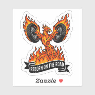 Sticker Renaître sur la route Biker Phoenix Moto