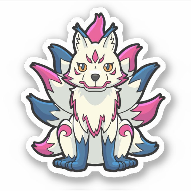 Sticker Renard à neuf queues - Kyuubi Kitsune (Devant)