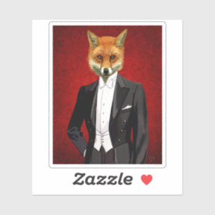 Sticker Renard En Costume De Soirée, Portrait