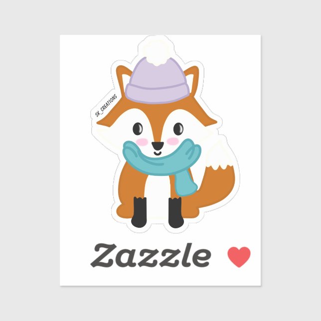 Sticker Renard uni (Feuille)