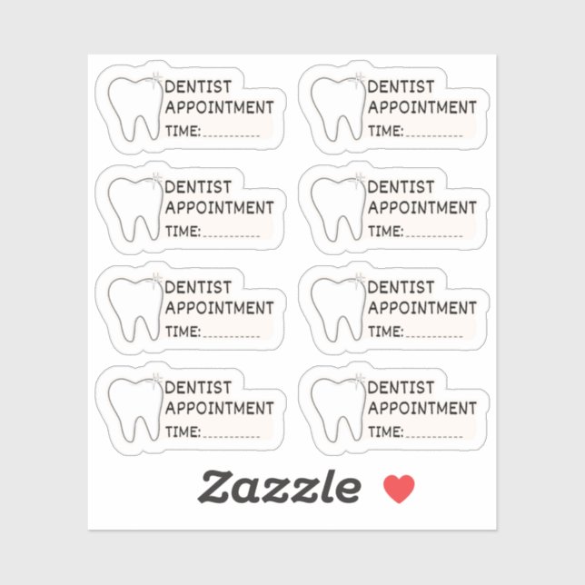 Sticker Rendez-vous pour dentiste Rappel Bujo Planner Cale (Feuille)