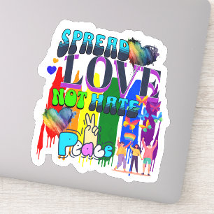 Sticker Répandez l'amour et non la haine   Fierté LGBTQI+