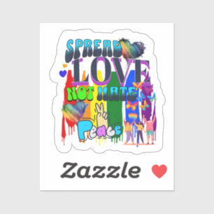 Sticker Répandez l'amour pas la haine   Fierté LGBTQI+