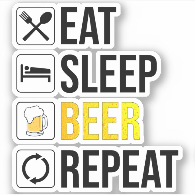 Sticker Répétition de la bière de sommeil (Devant)