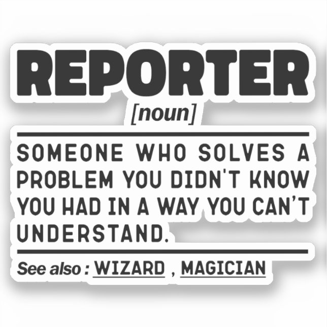 Sticker Reporter Noun Reporting Cool de communication de p (Recto)