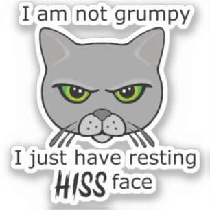 Sticker Repose Hiss Face Gray Chat - Avantages PACR