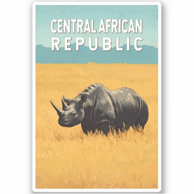 Sticker République centrafricaine Illustration Art Voyage (Devant)
